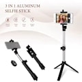 Miniatyrbillede 6 af 11: Selfie stick / stativ mobilstativ med bluetooth fjernbetjening Multicolor