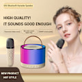 Miniatyrbillede 3 af 11: Bärbar Bluetooth Karaoke-högtalare med 2 trådlös mikrofon Beige