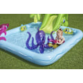 Miniatyrbillede 3 af 7: Uppblåsbar Pool med rutchkana, djur, vattensprut, 239x206x86cm Multicolor