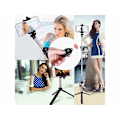 Miniatyrbillede 7 af 9: Selfie stick / stativ mobilstativ med bluetooth fjernbetjening Black