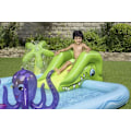 Miniatyrbillede 4 af 7: Uppblåsbar Pool med rutchkana, djur, vattensprut, 239x206x86cm Multicolor