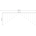 Miniatyrbillede 2 af 9: Lyssnor - Lysgardin med stjerner - 136 LED - 2,5 meter White