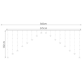 Pikkukuva 2 / 9: Valonauha - Valoverho tähdillä - 136 LED - 2,5 metriä White