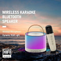 Miniatyrbillede 2 af 11: Bärbar Bluetooth Karaoke-högtalare med 2 trådlös mikrofon Beige