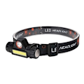 Miniatyrbillede 6 af 7: Genopladelig pandelampe 1x CREE LED + 1x COB LED Black