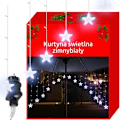 Miniatyrbillede 1 af 9: Lyssnor - Lysgardin med stjerner - 136 LED - 2,5 meter White