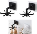 Kitchen Utensil Holder Wall Hook, 2-Pack Utensil Holder Self-Adhesive Hooks 360° Rotating Foldable Hook