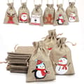 Jutesæk til jul, gavepose til juleslik 24 stk.