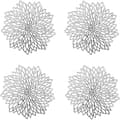 2026 Model, 4-Piece Silver Placemat Set, Round Perforated Placemat, Round Plastic Placemat.