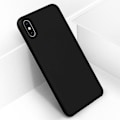 Pikkukuva 2 / 5: Apple iPhone XS Max Silikoninen Puolijäykkä Suojakuori, Pehmeä Mattapinta - Musta (Musta)