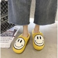 Miniatyrbillede 5 af 5: Smiley Face Bløde Plys Komfortable Varme Slip-on Hjemmesko Yellow 43-44