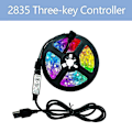 Miniatyrbilde 4 av 4: 5M 3-tasters LED-lys fleksibel stripe USB infrarød kontroll RGB SMD2