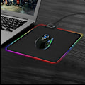 Miniatyrbillede 1 af 5: Lysende RGB LED Gaming Musemåtte Skridsikker Skrivebords Tastaturmåtte 35x25CM