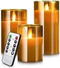 LED-flamlöst ljus med timer och fjärrkontroll gold