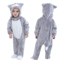 Miniatyrbild 1 av 5: Reedca Toddler Dinosaur Kostym Barn Söt Huvad Onesie Djurkostym Halloween Gray Cat 0-3 Months