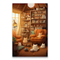 Miniatyrbilde 1 av 7: 1 stk. Lerretsmaleri Barneromsserie Smådyr Kattefamilie Katt og Jente Lerretsmaleri Ornamenter for Hjemmeinnredning Gjenstander 7 20x30cm No Framed 7