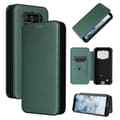 För Oukitel WP5 / WP5 Pro kolfibertextur horisontellt flip TPU + PC + PU läderfodral med kortplats Green