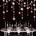 Miniatyrbild 1 av 2: Juldekorationer för hemmet 4m Blinkande Stjärna Pappersgirlang Nyår Julgransprydnader Rose Gold