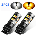 Pikkukuva 1 / 4: 2x 3157 Switchback LED Vilkkuvalo 4157na 3457a LED-polttimot 3156 Valkoinen Oranssi