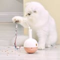 Miniatyrbild 1 av 5: Kreativ Elektrisk Tumlare Kattleksak Smart Retande Rullande Boll Kattleksaker LED-ljus Interaktiv Självroterande Boll Rep Pink