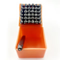 Miniatyrbillede 2 af 8: 37 stk. Stempelsæt i stål 26 bogstaver 9 tal 1 symbol 1 hjerteform Bærbar læder metal stempel punch 0.1