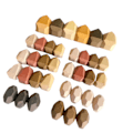 Miniatyrbild 3 av 5: Trä Regnbågsstenar Block Färgglada Trä Jenga Byggkloss Regnbåge Staplare Balanserande Sten 36