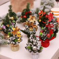 Miniatyrbilde 4 av 5: 2 stk. Bordplate Juletre 20 cm Mini Kunstig Juletre glod