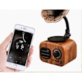 Pikkukuva 4 / 4: Pähkinäpuun värinen langaton kaiutin retro puinen kannettava mini bluetooth järjestelmä TF FM radio subwoofer