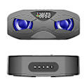 Miniatyrbild 2 av 3: Bärbar trådlös Bluetooth-högtalare för utomhusbruk, dubbla högtalare, subwoofer, LCD-display black