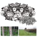 100 rustfrie stålklips for montering av sveiset netting på tregjerde, klips for metallgjerde for husdyr, klips for ståltråd