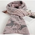 Miniatyrbilde 3 av 3: 3 stk. Lue Skjerf Hanske Vinter Jul Varmere Skjerf Strikkede Beanies Elgmønster Skjerf Kvinner Menn Tykkere Myke Skjerfsett Unisex