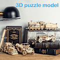 Miniatyrbillede 1 af 4: Mekanisk træmodel, puslespil, bilmodel, gør-det-selv-samlelegetøj til børn, drenge, gaver C