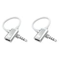 Miniatyrbillede 1 af 4: Direkte analog lydkonvertering 2 stk. 3,5 mm han til Type C hun adapterkabel til MP3-afspillere og bærbare computere Silver