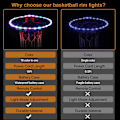 Miniatyrbilde 7 av 7: Fjernkontroll basketballkurv LED-lys, 16 farger, vanntett
