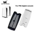 Miniatyrbillede 2 af 5: Data frog vertikalt stativ med indbyggede køleventiler og skridsikre fødder til Sony PS5 Digital Edition spilkonsol dock holder Black