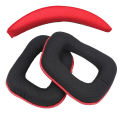 Miniatyrbilde 1 av 3: Erstatningsøreputer og hodebåndpute sett for Logitech G35 G930 G430 F450 Black Red