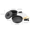 Miniatyrbild 4 av 5: 9 st/set Utomhus Camping Köksredskap Mess Kit Utrustning Vandring Bug Out Bag Matlagningsutrustning