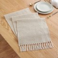 Miniatyrbilde 3 av 4: Jute Lin Burlap Rustikk Vevd Duk med Frynser for Julebord Hjemmefest Dekor