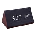 LED kreativ digital träklocka temperatur evighetskalender uppladdningsbar röstklocka