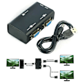 Miniatyrbild 2 av 5: 1 PC till 2 Skärmar 2 Port VGA SVGA Video LCD Splitter Box Adapter för PC LCD TV