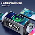 Miniatyrbillede 1 af 4: Multifunktionel Hurtig Trådløs Oplader LED Digitalt Ur Bærbar Øretelefon Smart Watch Opladning