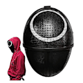 Miniatyrbillede 1 af 2: Tv Squid Game Sort Maske Cosplay Runde Seks Firkant Cirkel Trekant Hjelm Masker