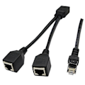 Miniatyrbillede 5 af 5: 1 Han Til 2 Hun RJ45 Ethernet Netværk LAN Forlænger Splitter