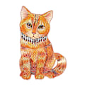 Miniatyrbillede 1 af 5: Unik Form Træpuslespil Jigsaw DIY Hjernetræning Pædagogisk Legetøj Orange Cat A3
