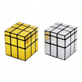 Miniatyrbilde 2 av 3: Mirror Speed Cube Puzzle 3x3x3 Gull og Sølv Speil Magic Cube Uregelmessig Speedcubing Sett 2 Pakke