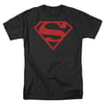 Superman Rød På Sort Skjold T-Shirt M