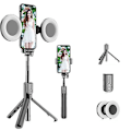 Miniatyrbild 1 av 2: Bluetooth Selfie Stick LED Ring Light Utdragbart Handhållet Live Stativ black