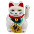 Lucky Cat Mini Maneki-neko vinkande katt solcell 5 cm White