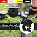 Miniatyrbild 3 av 5: Svart bluetooth + cykelinstallation 3D stereo högtalare portabel utomhus handsfree vattentät mini