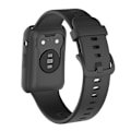 Miniatyrbillede 4 af 5: Silikone Armbåndsrem til Huawei Watch Fit, Udskiftningsrem + Ridsefast Urkasse Sort, Sort Style D Huawei Watch Fit Black, Black
